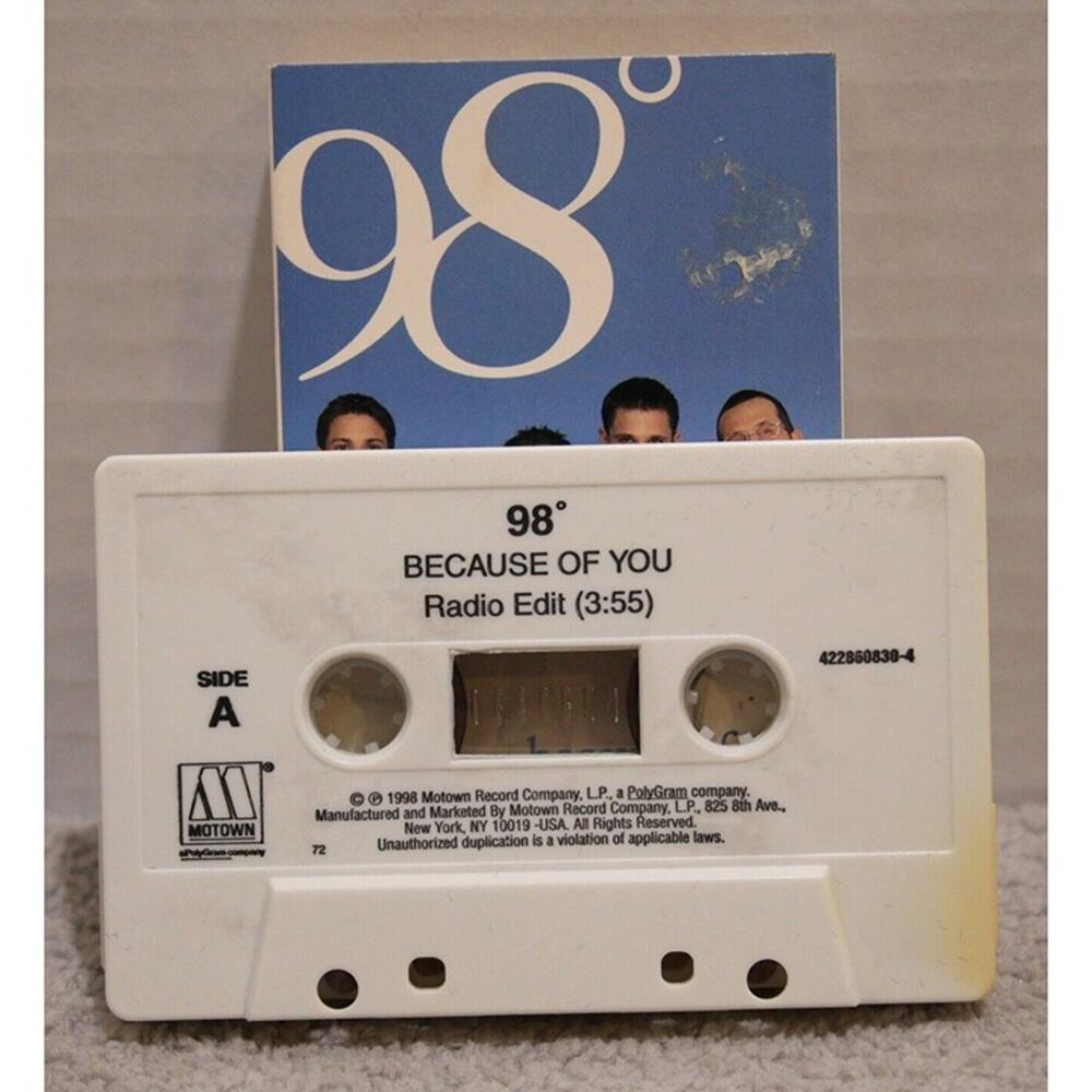 98 Degrees Cassette Single Because of You 1998 Motown Record - Picture 4 of 5